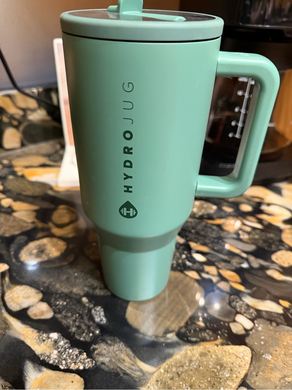 HydroJug Seafoam Green Insulated Travel Mug with Handle